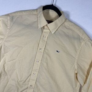 Vineyard Vines Whale Shirt Mens Medium M Yellow Button Down Oxford Cotton M